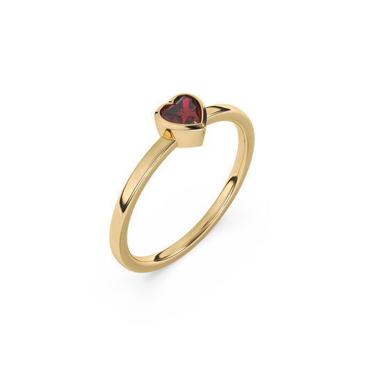 Heart Shape Ruby Pinky Ring