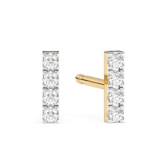 Gold Bar Lab Diamond Earrings