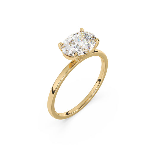 Oval Landscape Lab Diamond Solitaire