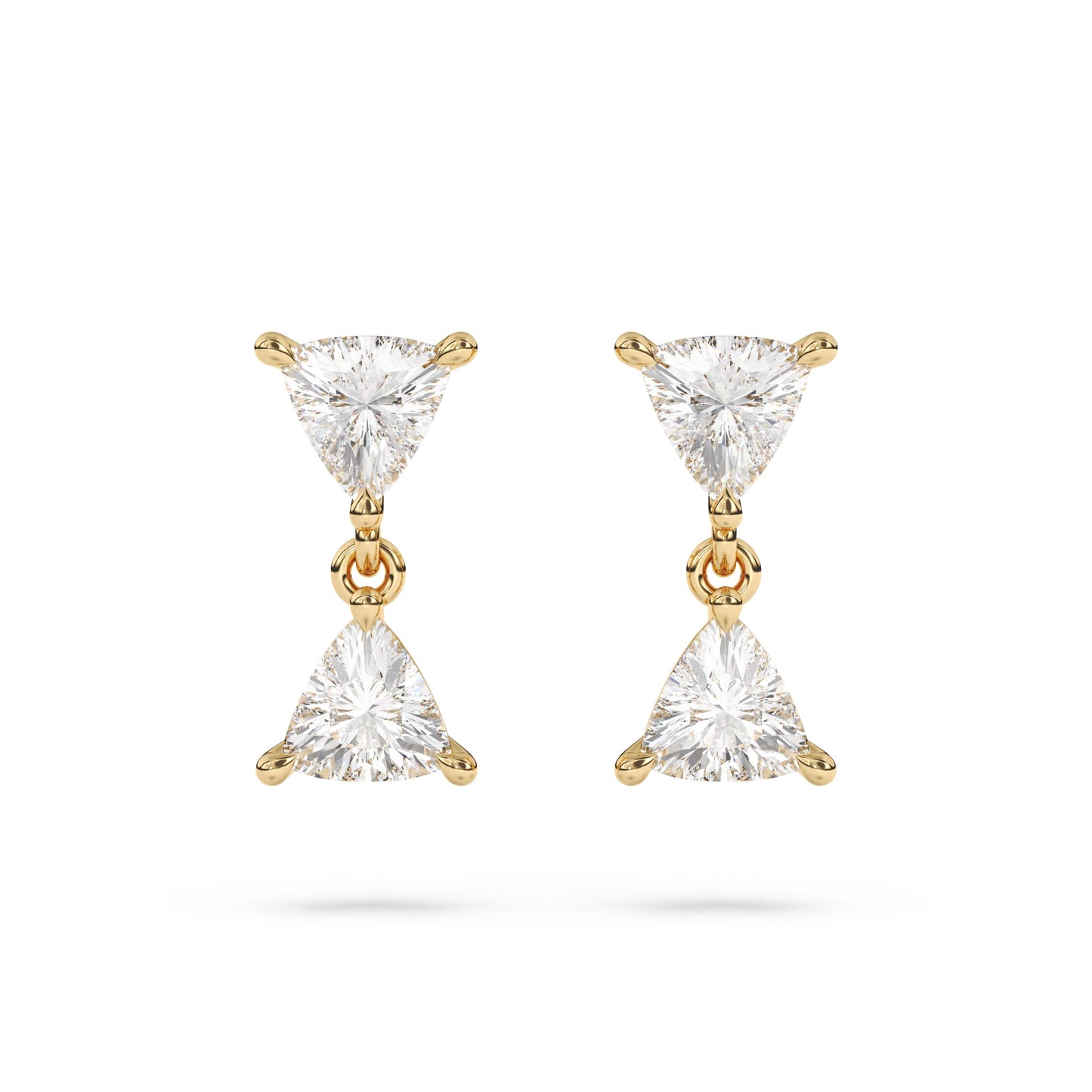 Trillion Diamond Drop Earrings