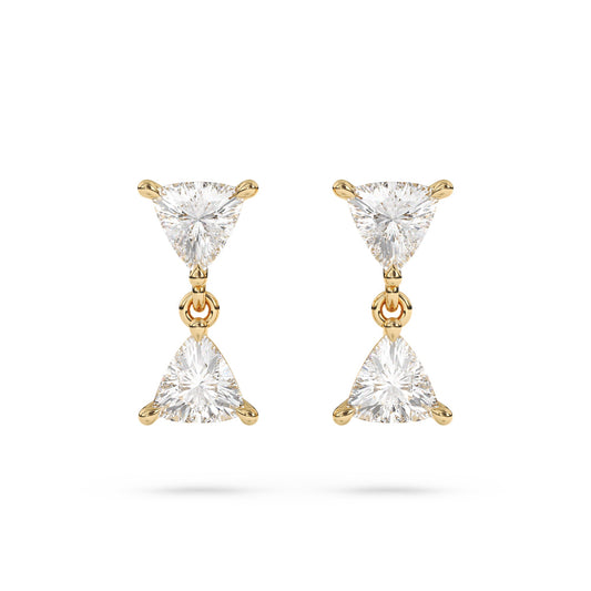 Trillion Diamond Drop Earrings