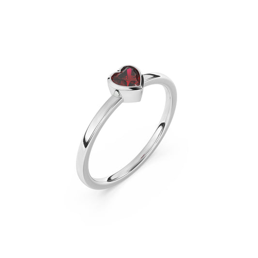 Heart Shape Ruby Pinky Ring