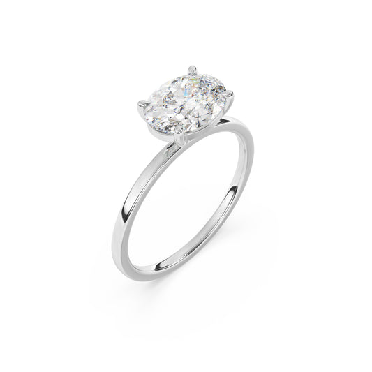 Oval Landscape Lab Diamond Solitaire