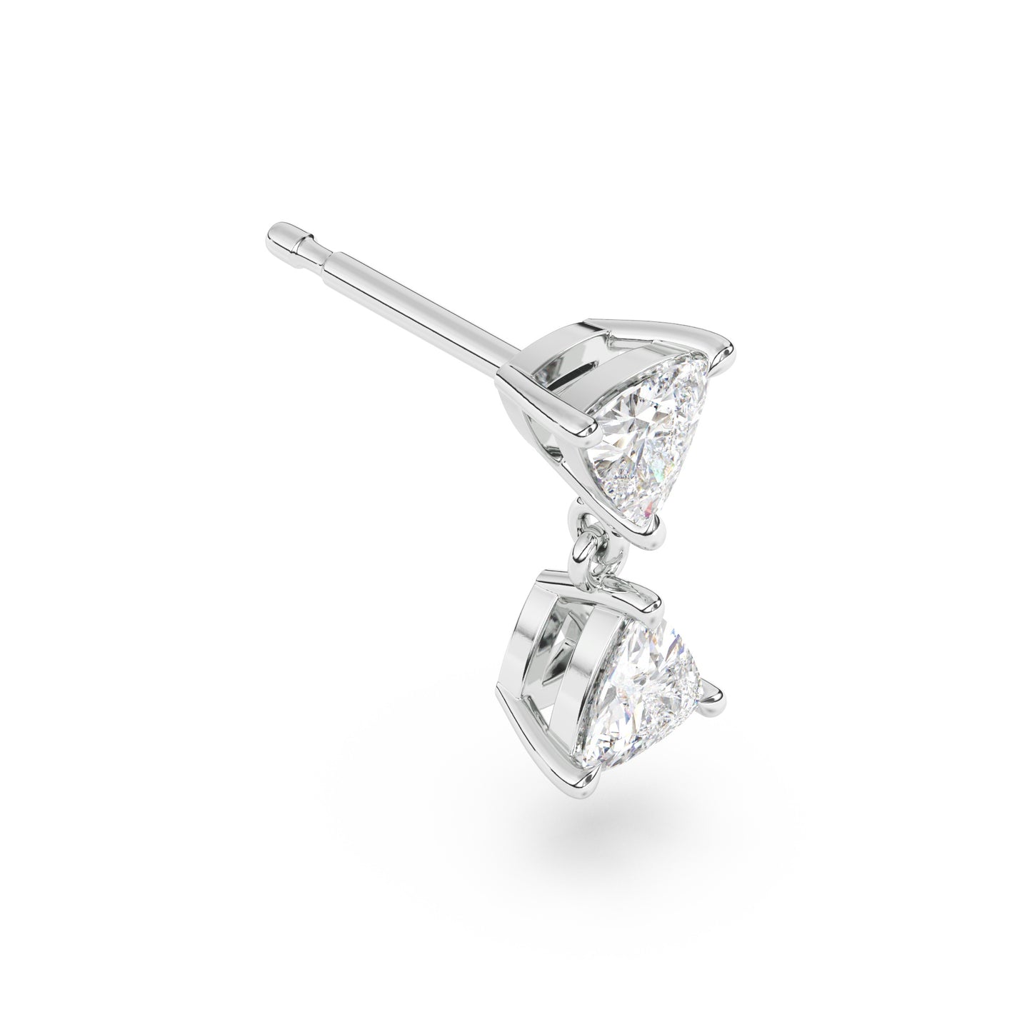 Trillion Diamond Drop Earrings