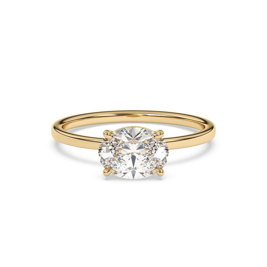 Oval Landscape Lab Diamond Solitaire