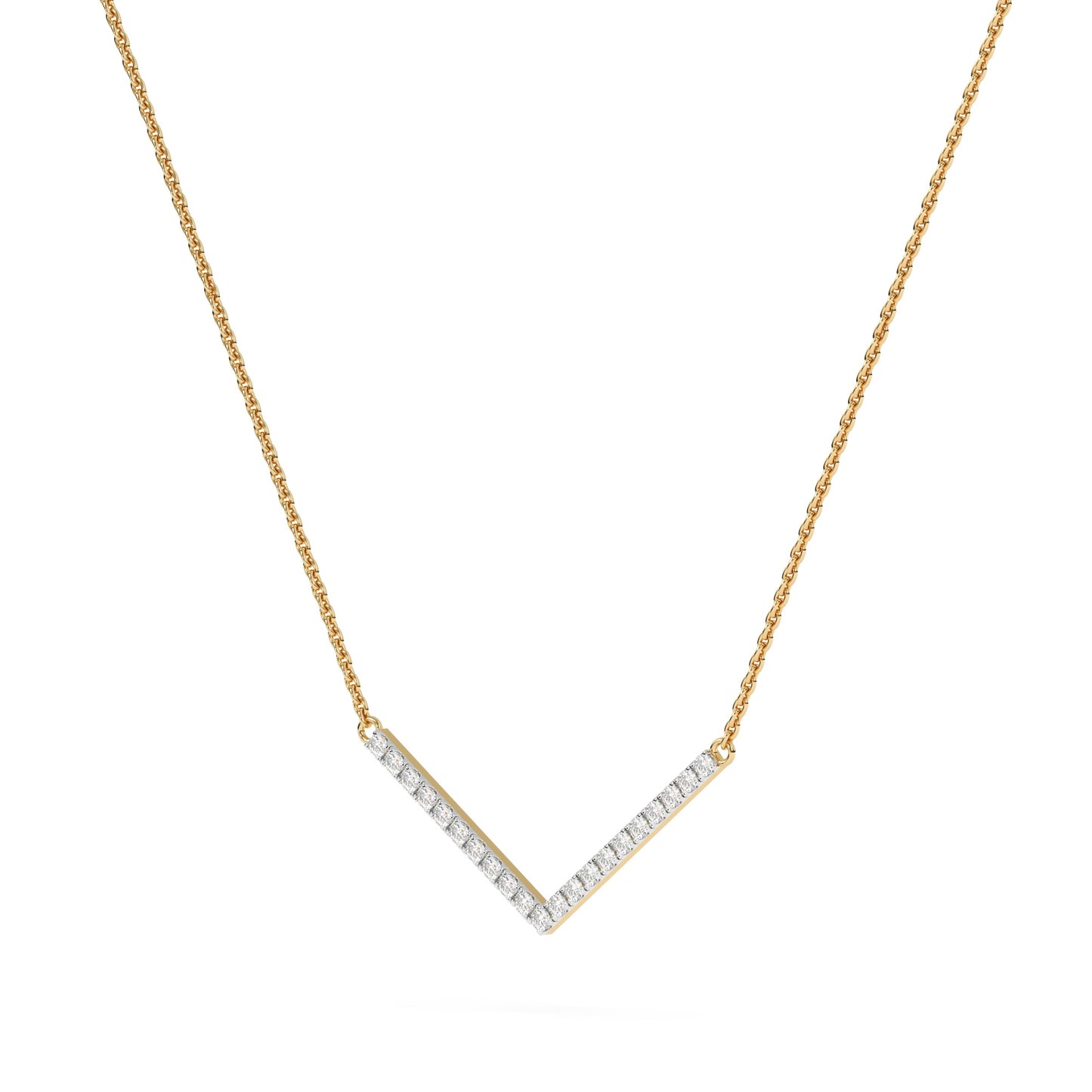 V Shape Diamond Pendant