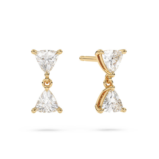 Trillion Diamond Drop Earrings