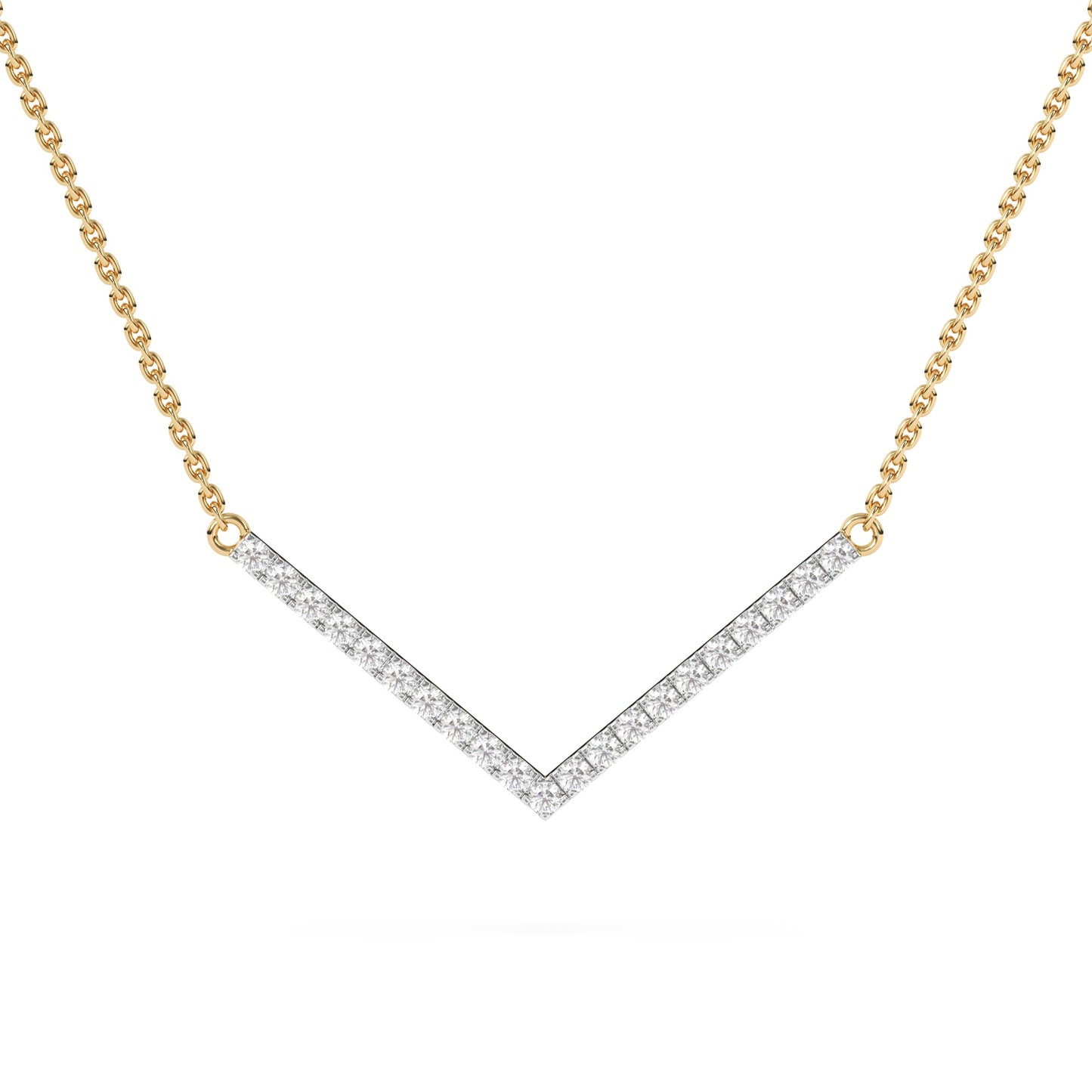 V Shape Diamond Pendant