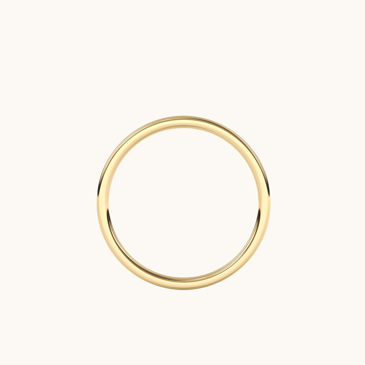 Slim 1.5mm Signature Band in 18k yellow gold, overhead view