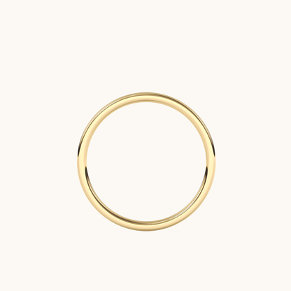 Slim 1.5mm Signature Band in 18k yellow gold, overhead view