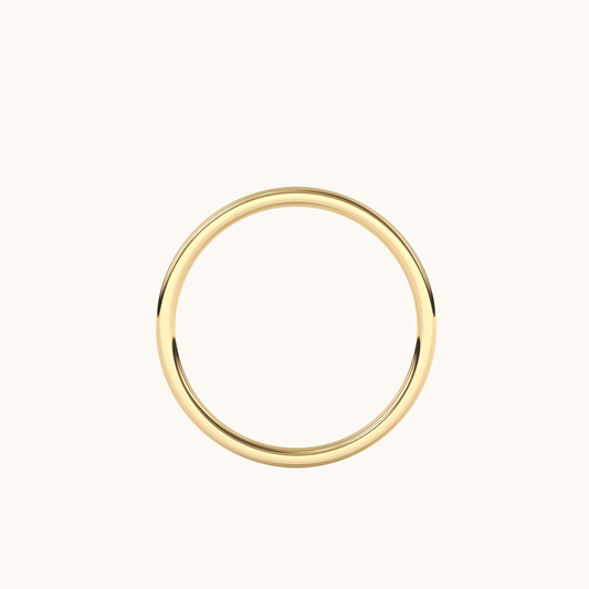 Slim 1.5mm Signature Band in 18k yellow gold, overhead view