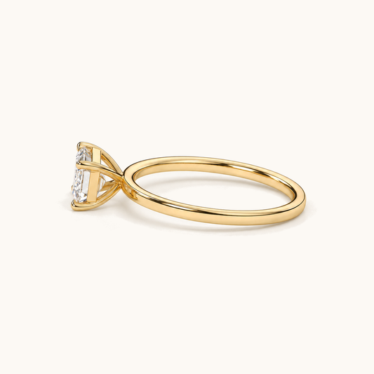 Landscape Emerald Solitaire Ring
