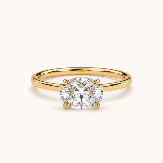 Landscape Oval Solitaire Ring
