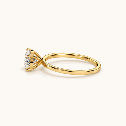 Landscape Oval Solitaire Ring
