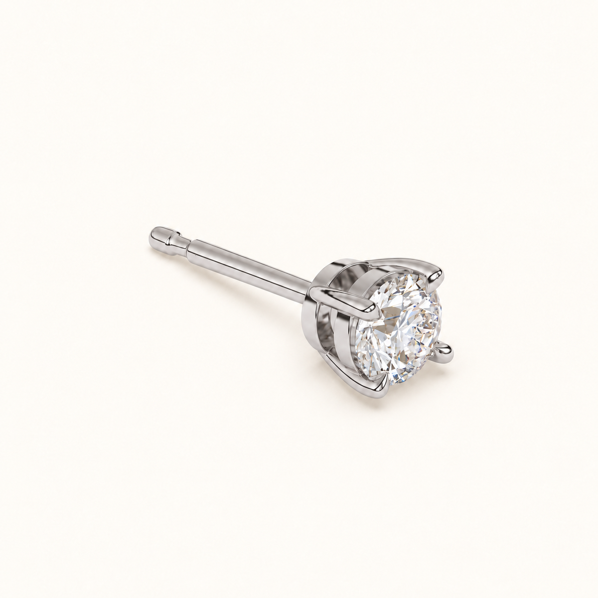 round brilliant studs 1 tcw platinum three quarter