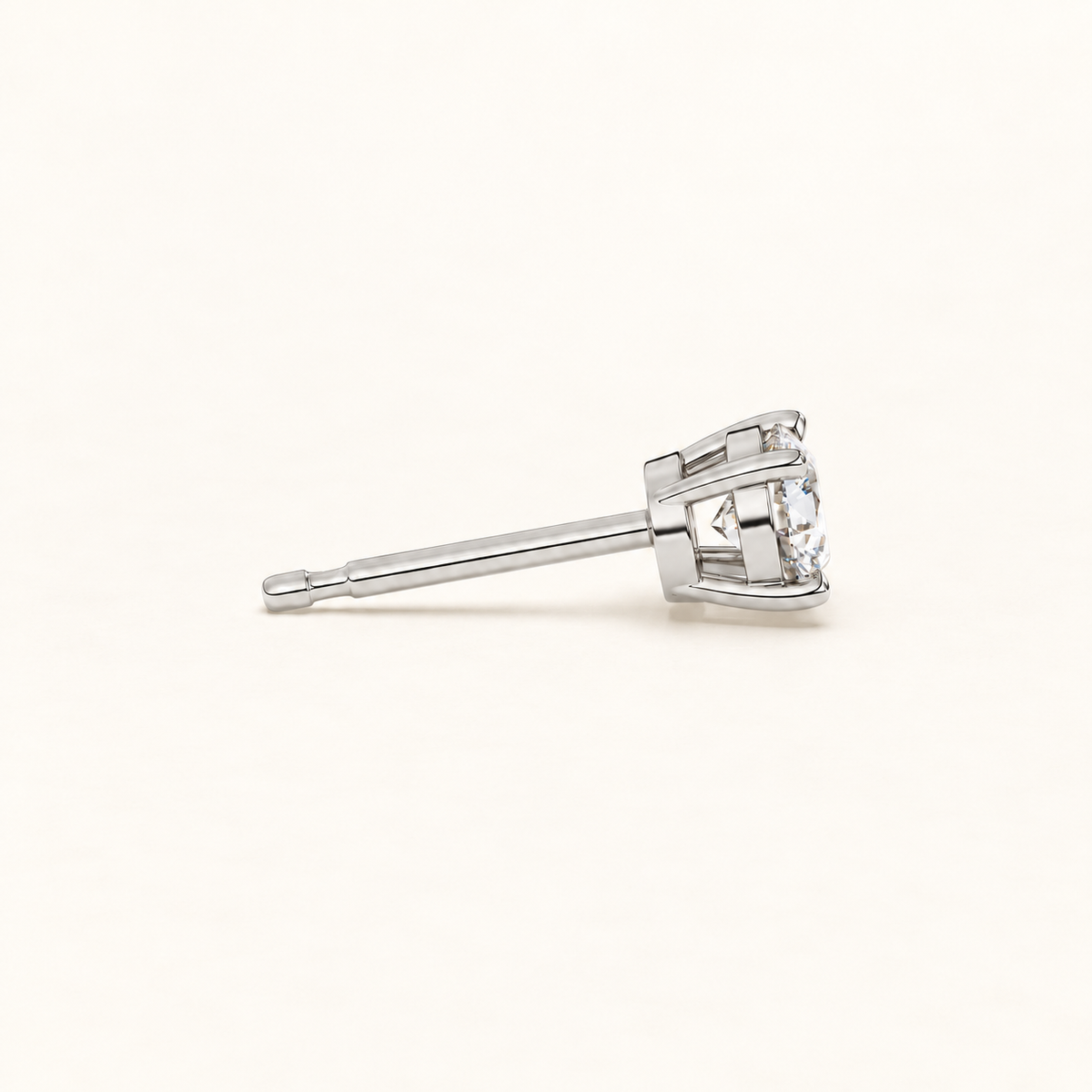 round brilliant studs 1 tcw white gold side