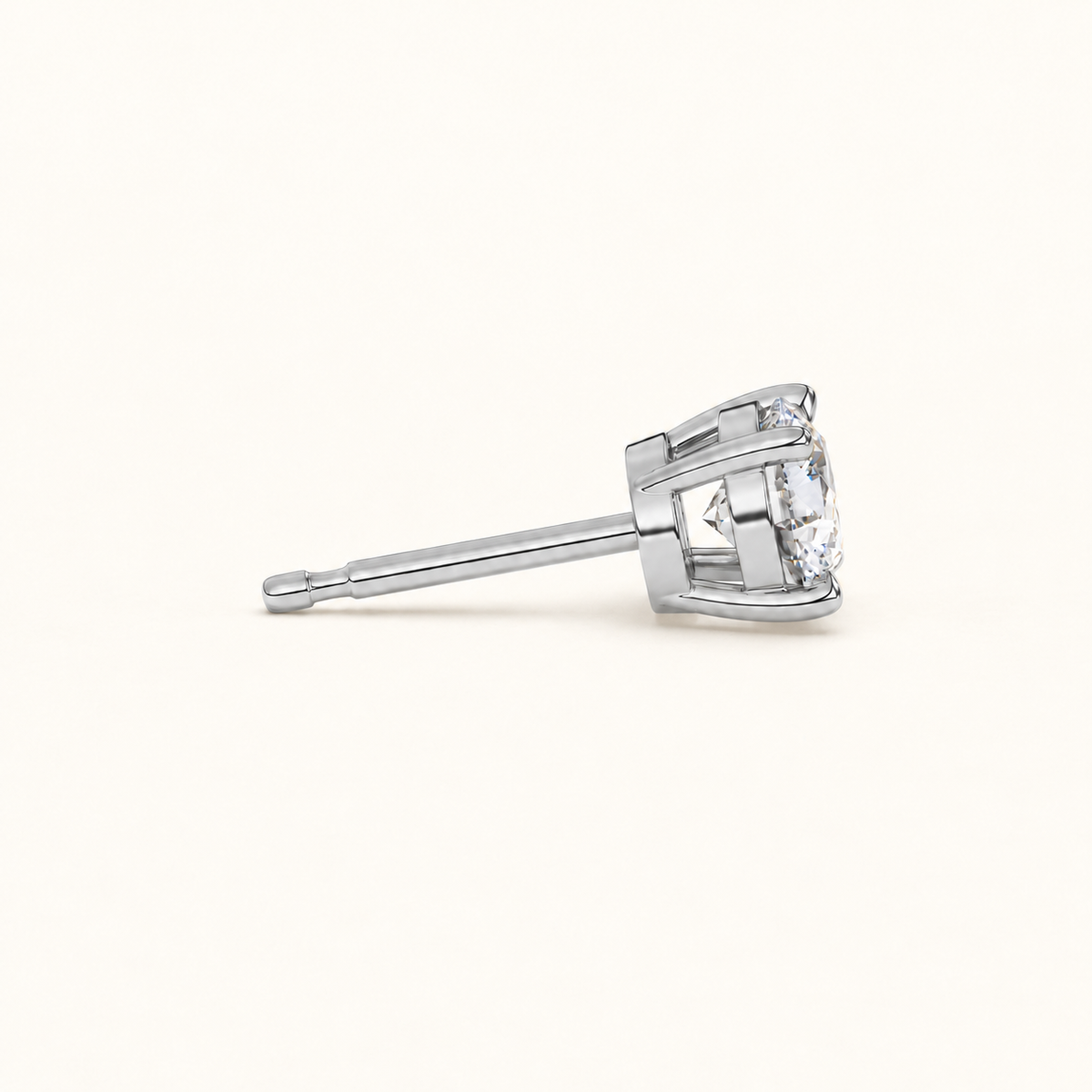 round brilliant studs 2 tcw white gold side