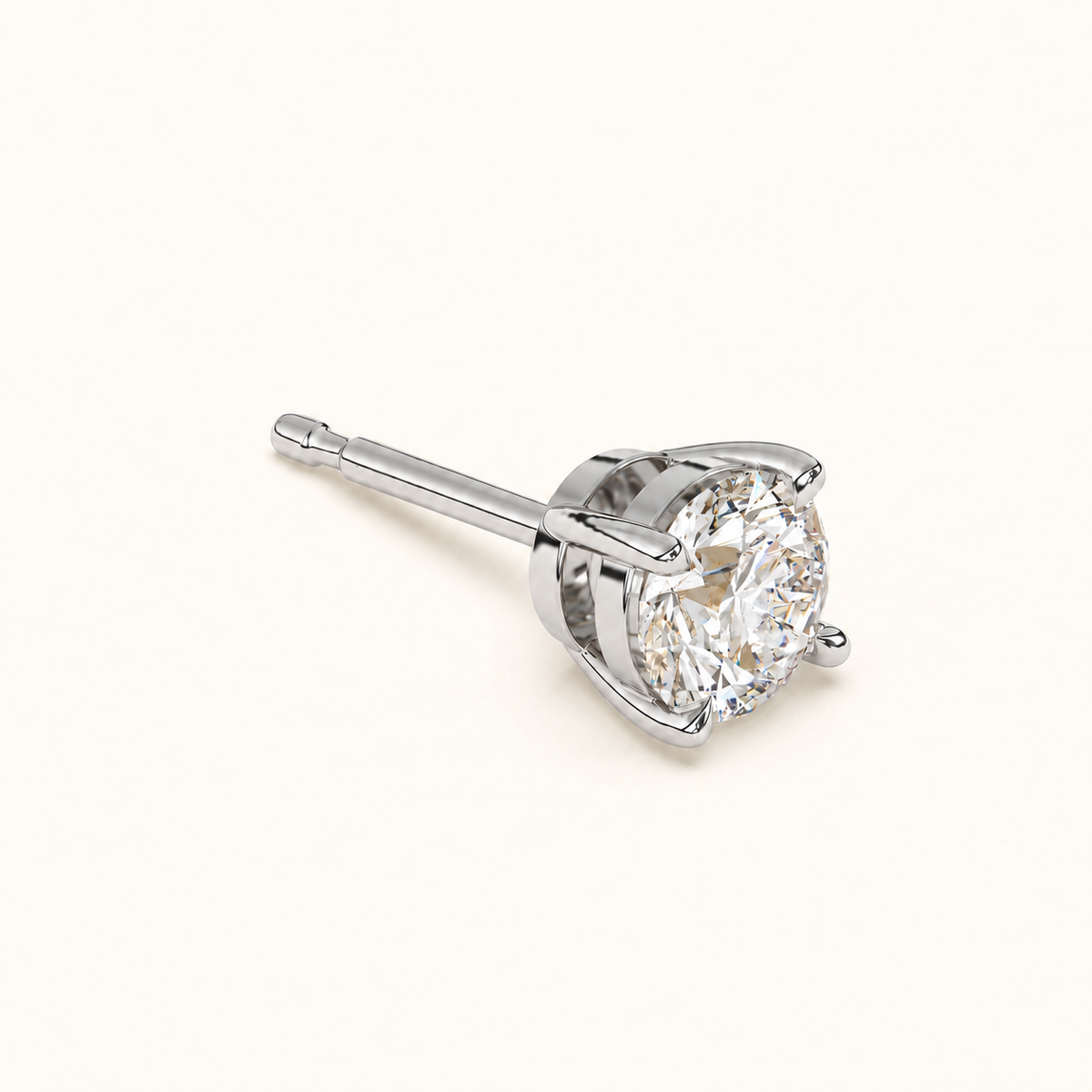 round brilliant studs 2 tcw white gold three quarter