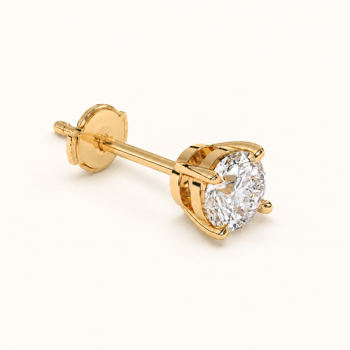 round brilliant studs 2 tcw yellow gold alpha back