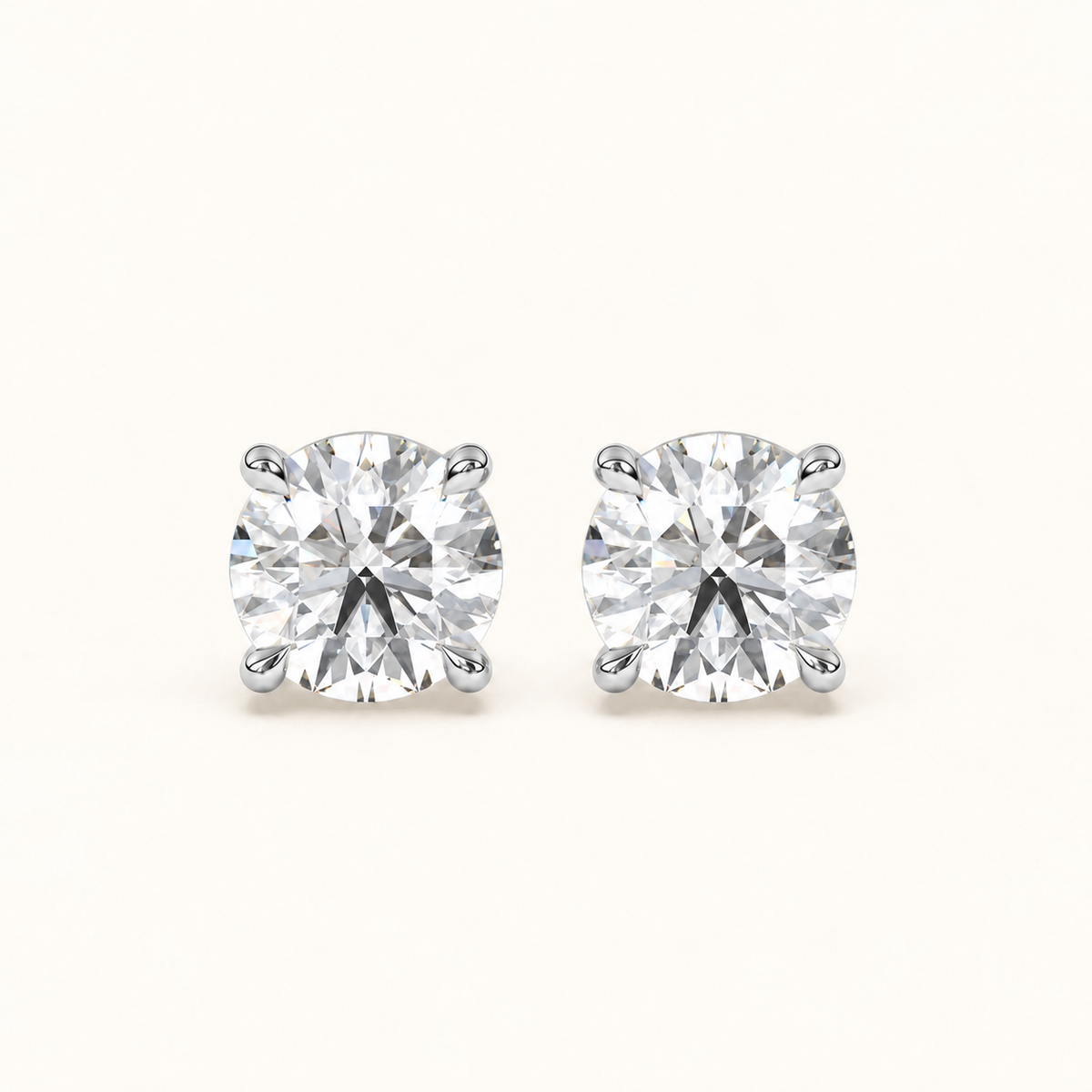 round brilliant studs 3 tcw platinum front