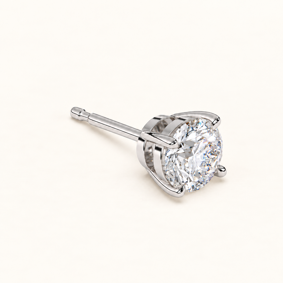 round brilliant studs 3 tcw white gold three quarter