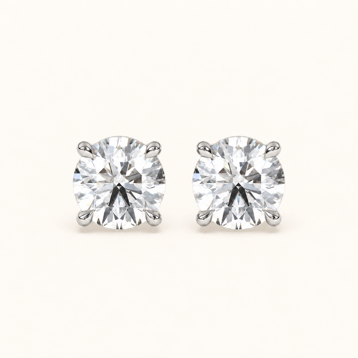 round brilliant studs 4 tcw platinum front