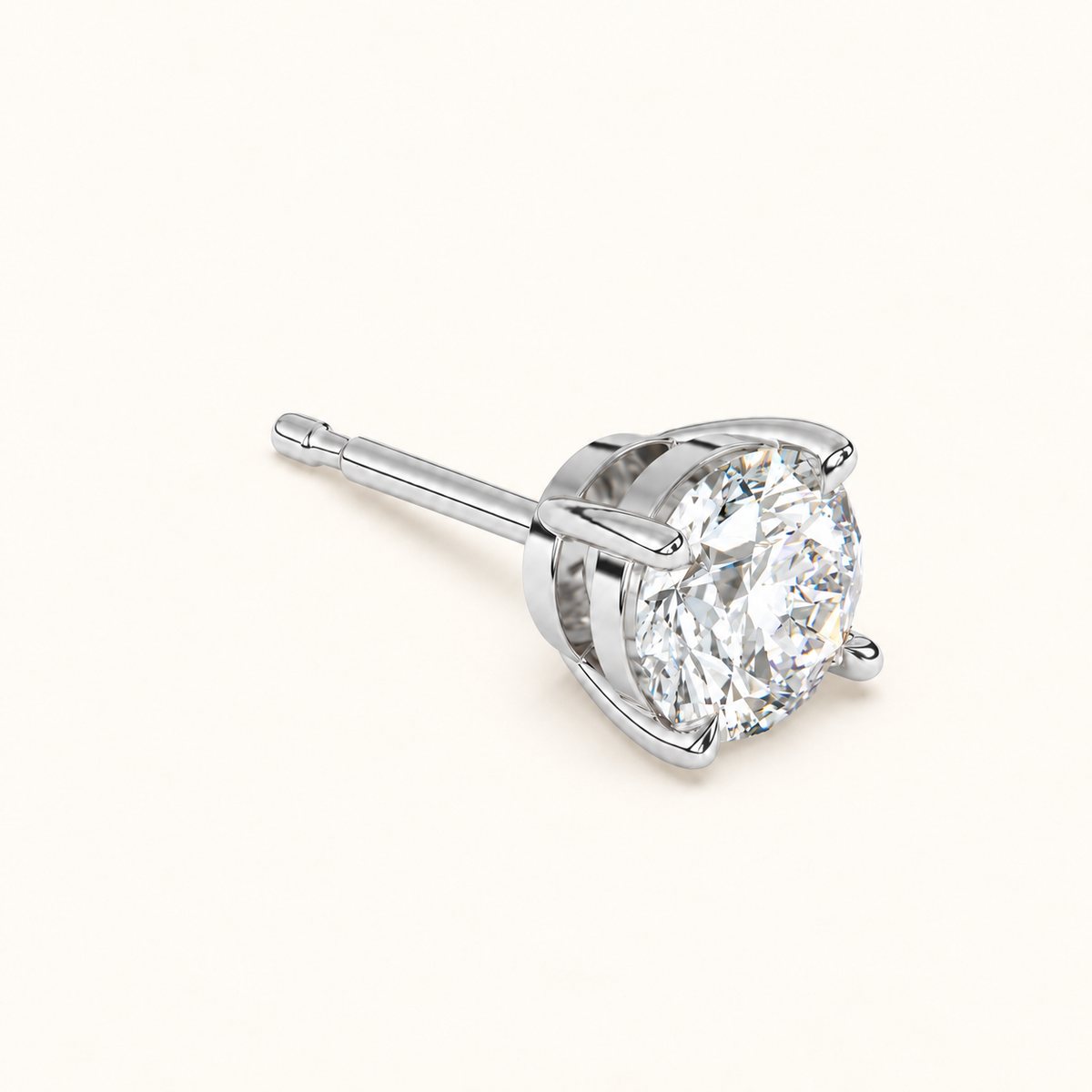 round brilliant studs 4 tcw white gold three quarter