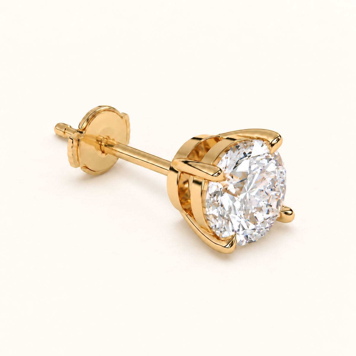 round brilliant studs 4 tcw yellow gold alpha back
