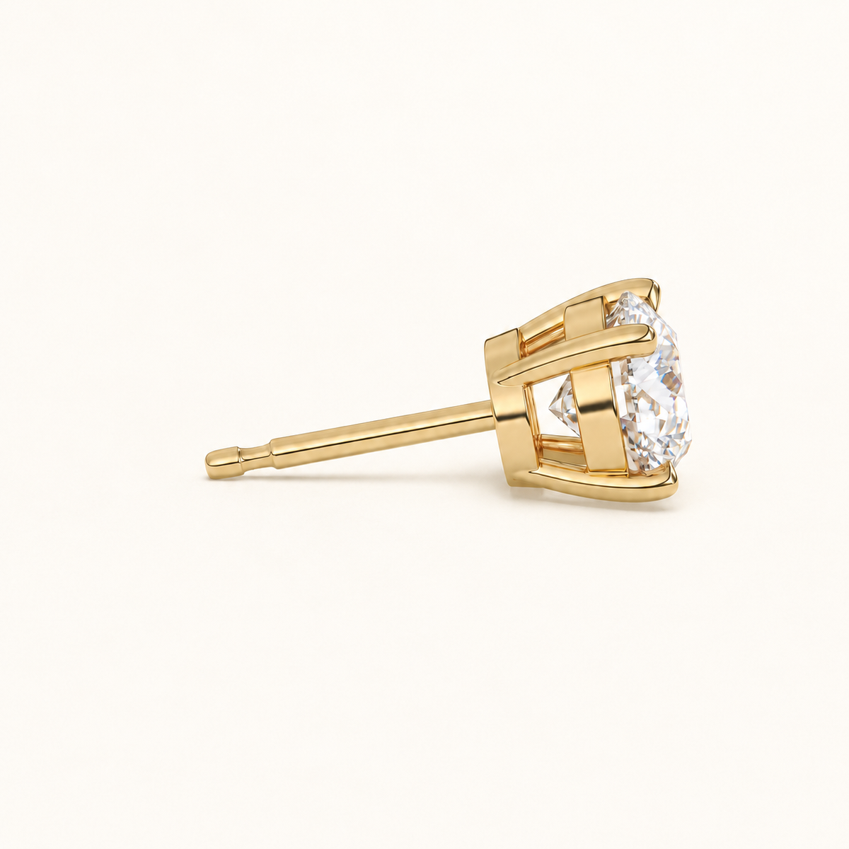 round brilliant studs 4 tcw yellow gold side