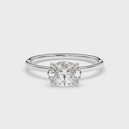 Oval Landscape Lab Diamond Solitaire
