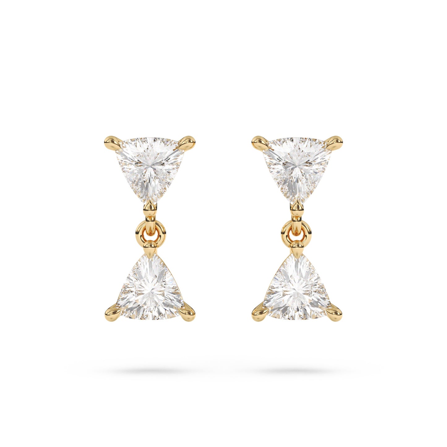 Trillion Diamond Drop Earrings