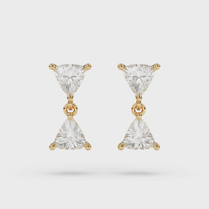 Trillion Diamond Drop Earrings