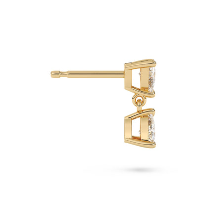 Trillion Diamond Drop Earrings