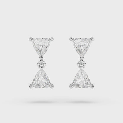 Trillion Diamond Drop Earrings
