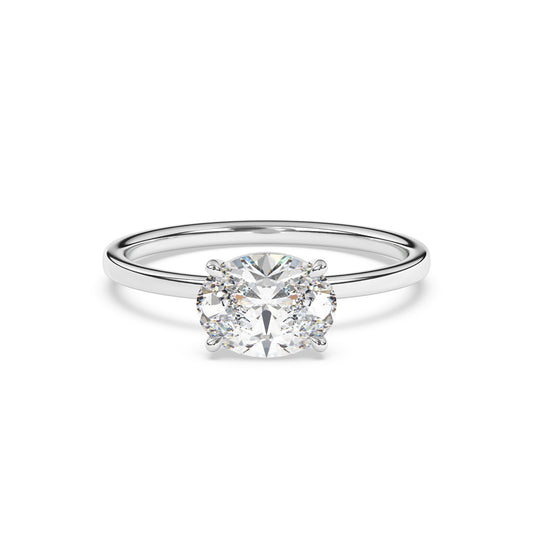 Oval Landscape Lab Diamond Solitaire