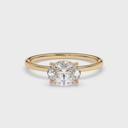 Oval Landscape Lab Diamond Solitaire