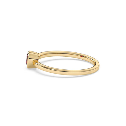 Heart Shape Ruby Pinky Ring