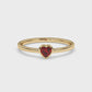 Heart Shape Ruby Pinky Ring